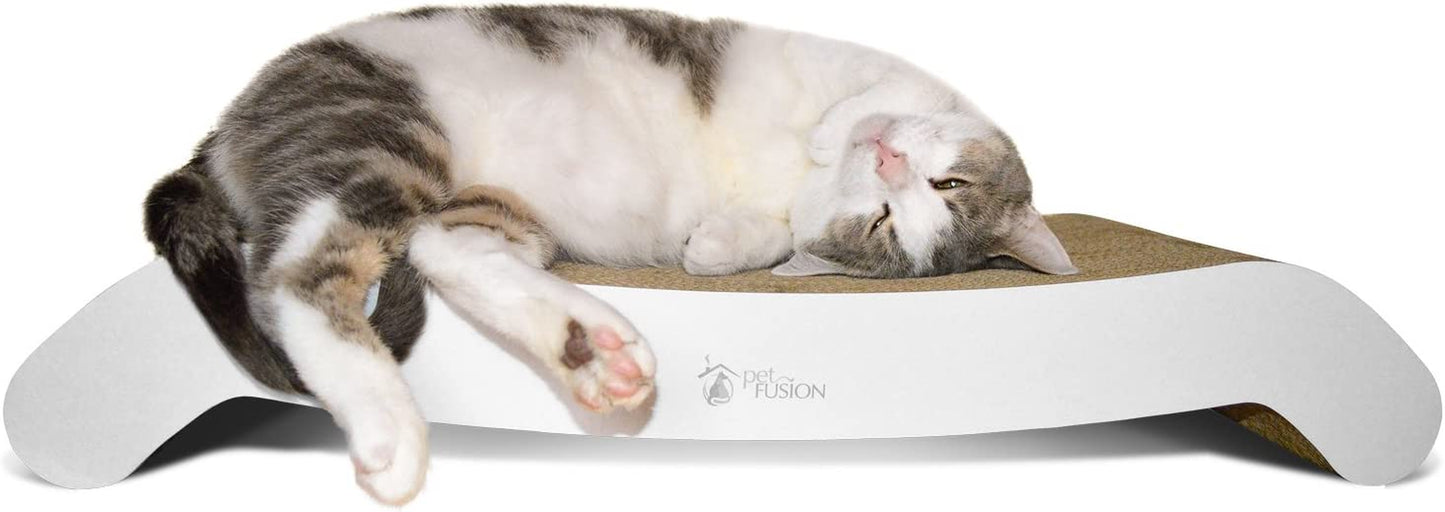 Petfusion Flippad Cat Scratcher Lounge, 27 Inch Reversible Cat Scratching Pad. Scratch, Play, Perch, Lounge. Superior Cardboard Cat Lounge. 1 Yr Warr