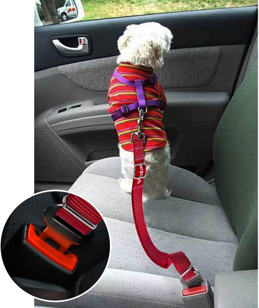 Adjustable Pet Dog Cat Safety Leash Car Vehicle Seat Belt Harness Seatbelt, Made from Nylon Fabric
