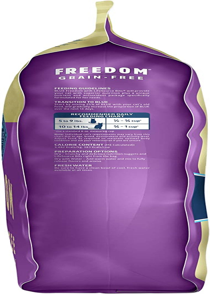 Blue Buffalo Freedom Grain Free Natural Indoor Mature Dry Cat Food, Chicken 11-Lb