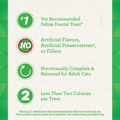 FELINE GREENIES Adult Dental Cat Treats, Catnip Flavor, 9.75 Oz. Tub