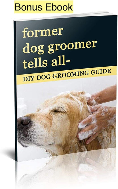 Professional Grooming Rake for Dogs & Cats | Tug-Free Deshedding | Dematting Tool | Classic Wood Handle
