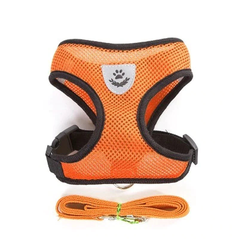 Cat Dog Harness with Lead Leash Adjustable Vest Polyester Mesh Breathable Harnesses Reflective Sti for Small Dog Cat Accessories
