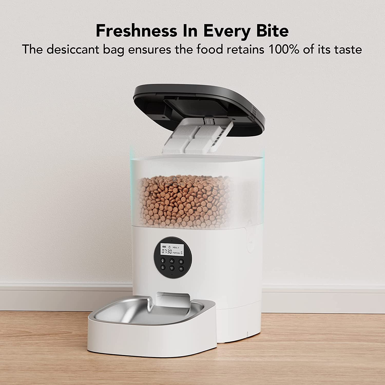 Automatic Cat Food Dispenser, Automatic Cat Feeder with Customize Feeding Schedule, Auto Cat Feeder with Interactive Voice Recorder, Timed Pet Feeder for Cat & Dog 1-4 Meals Dry Food 4L