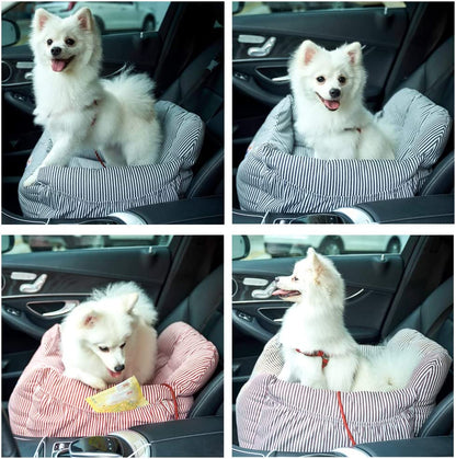 Dog Car Seat Pet Booster Seat Travel Safety Dog Bed for Car with Storage Pocket