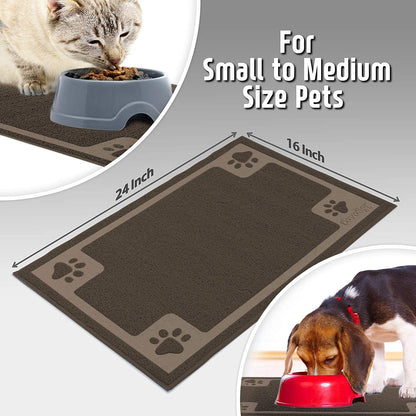Cavalier Pets, Dog Bowl Mat for Cat and Dog Bowls, Silicone Non-Slip Absorbent Waterproof Dog Food Mat, Easy to Clean, Unique Paw Design