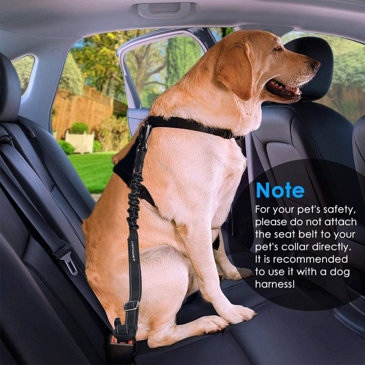 Upgraded 3-In-1 2 Pack Adjustable Pet Seat Belt for Vehicle Nylon Pet Safety Seat Belts Heavy Duty & Elastic & Durable for Dogs, Cats and Pets
