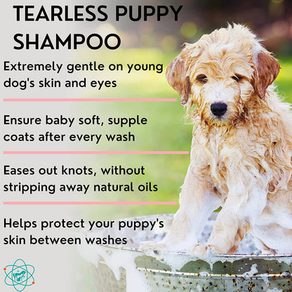 1 Gallon Tearless Puppy Shampoo and Conditioner - anti Itch Dog Shampoo Sensitive Skin - Coconut Oil Oatmeal Pet Shampoo for Puppies