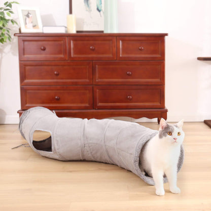 Cat Tunnel Collapsible S Shape Cat Play Tube 10.5 Inches in Diameter