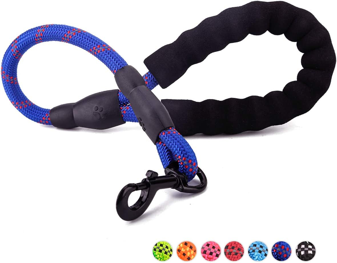 2/5 FT Strong Dog Leash with Soft Padded Handle and Highly Reflective Threads, Durable Dog Training Leash for Small Medium Large Heavy Duty Dogs Easy Control Dog Leads for Climbing Walking